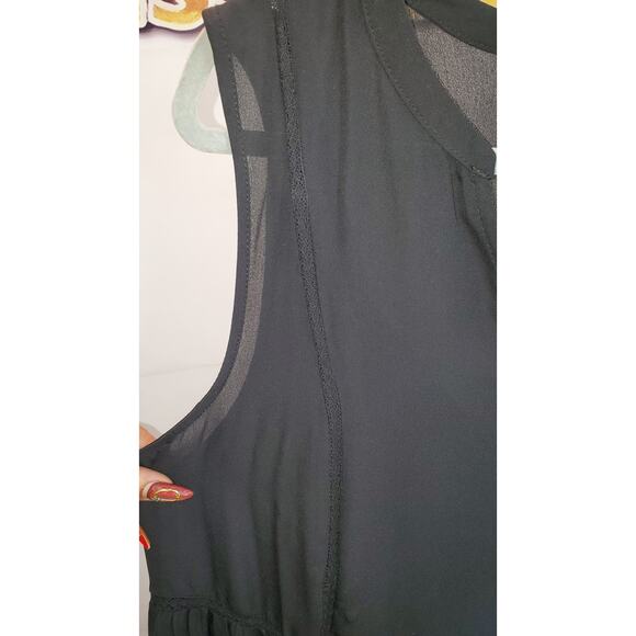 Old Navy Black Sheer Overlay Sleeveless V-Neck Dress With Slip XL - Picture 8 of 8